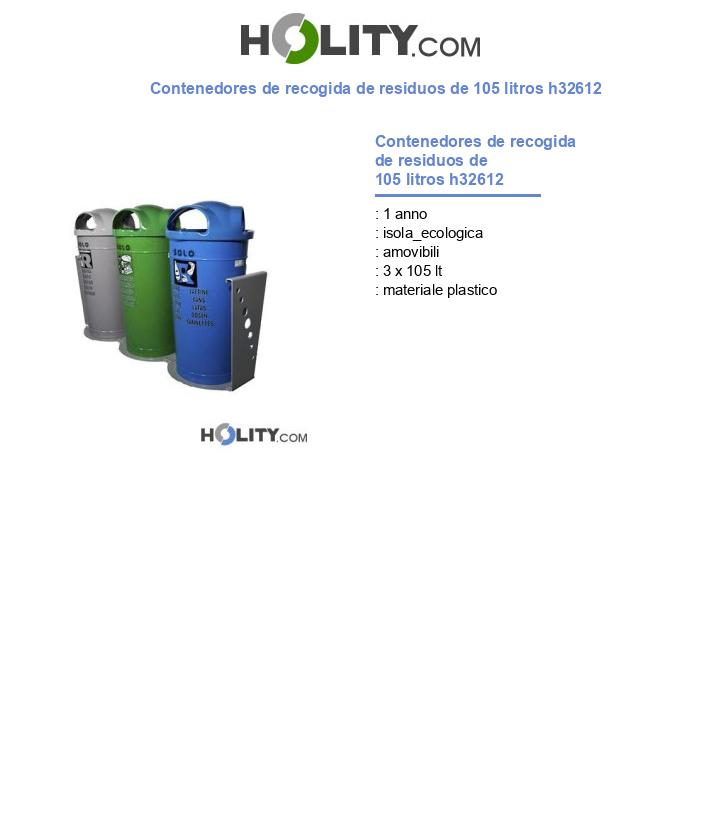 Contenedores de recogida de residuos de 105 litros h32612