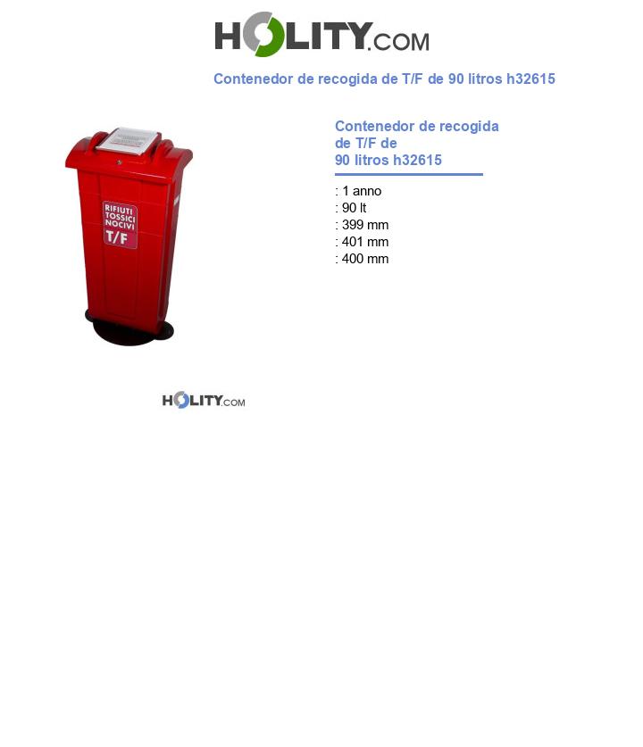 Contenedor de recogida de T/F de 90 litros h32615