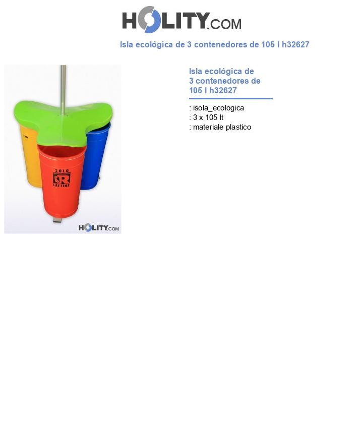 Isla ecológica de 3 contenedores de 105 l h32627