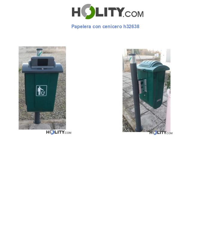 Papelera con cenicero h32638