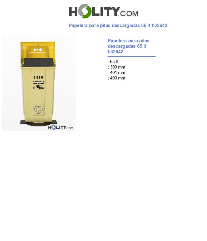 Papelera para pilas descargadas 65 lt h32642