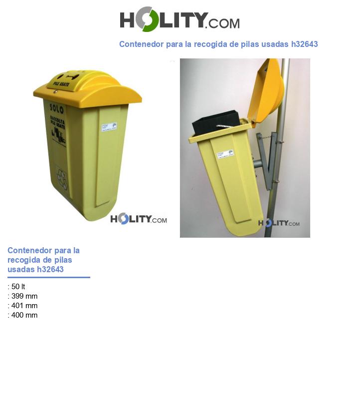 Contenedor para la recogida de pilas usadas h32643