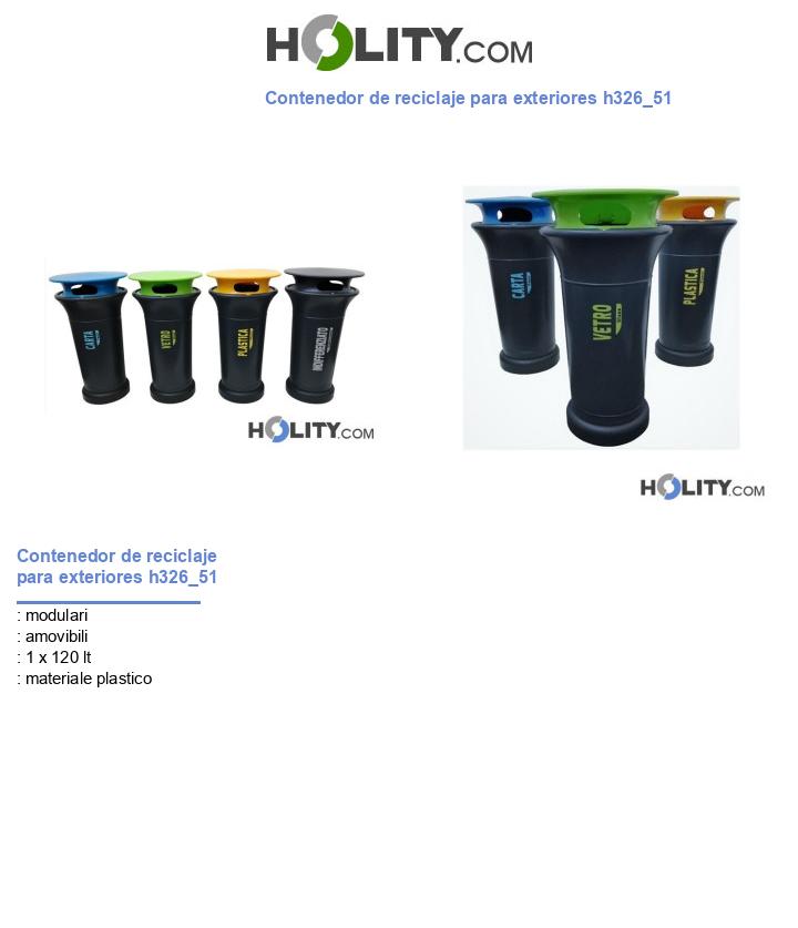 Contenedor de reciclaje para exteriores h326_51