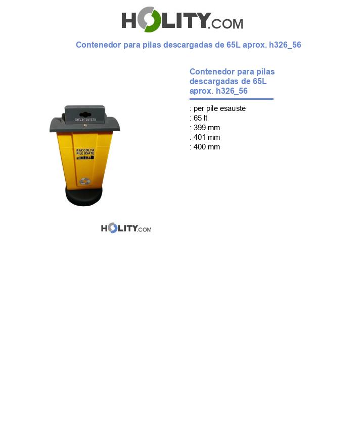 Contenedor para pilas descargadas de 65L aprox. h326_56