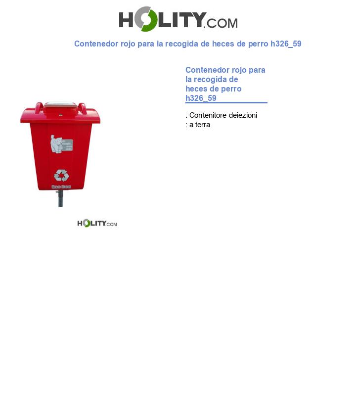 Contenedor rojo para la recogida de heces de perro h326_59