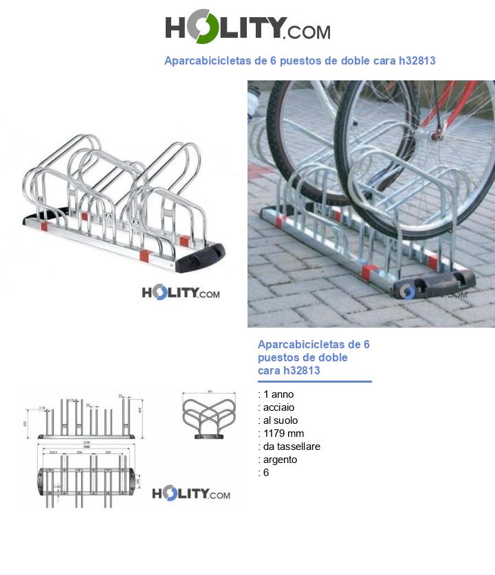 Aparcabicicletas de 6 puestos de doble cara h32813
