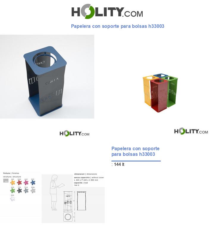 Papelera con soporte para bolsas h33003