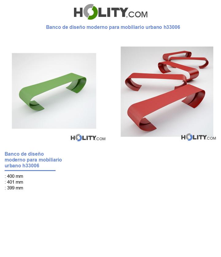 Banco de diseño moderno para mobiliario urbano h33006
