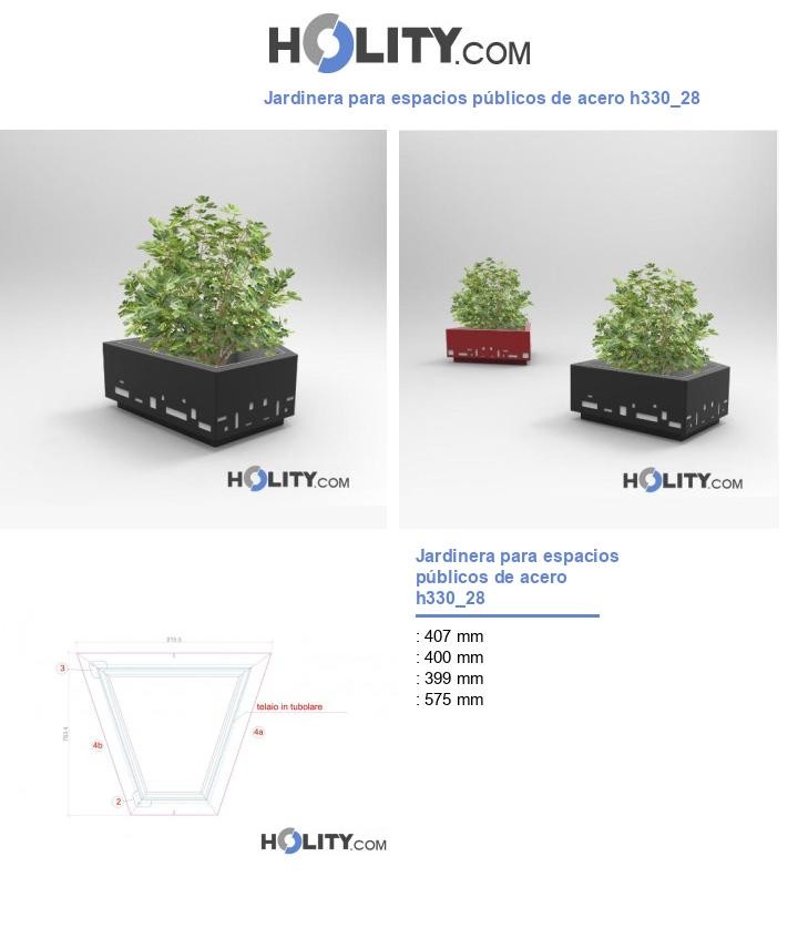 Jardinera para espacios públicos de acero h330_28