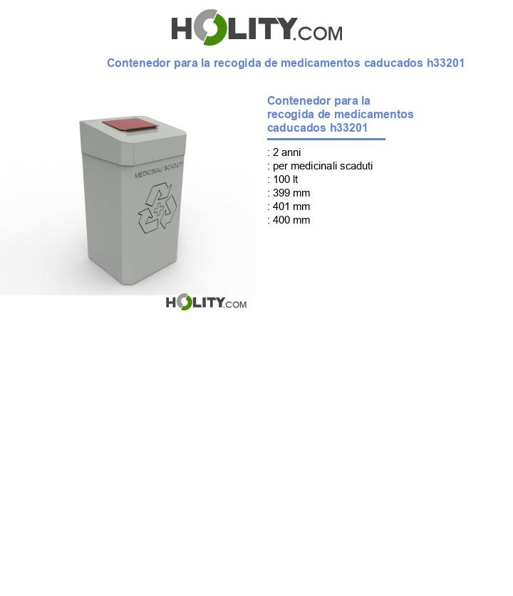 Contenedor para la recogida de medicamentos caducados h33201
