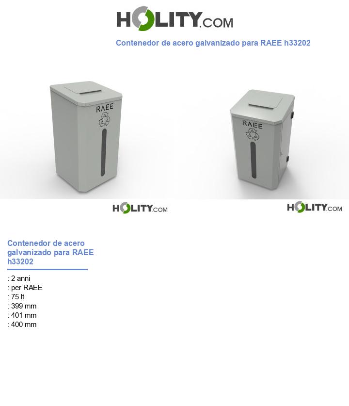 Contenedor de acero galvanizado para RAEE h33202