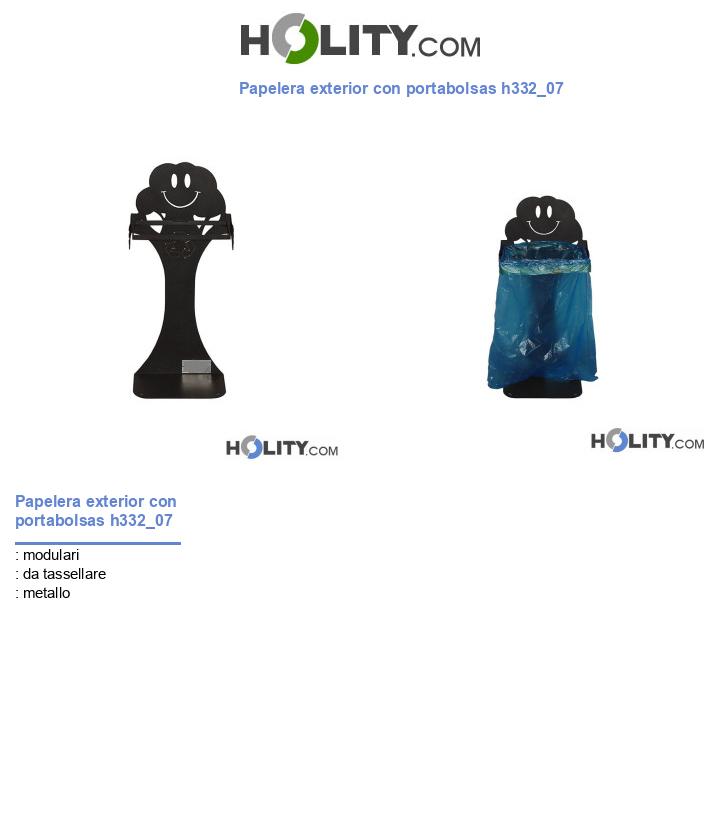 Papelera exterior con portabolsas h332_07