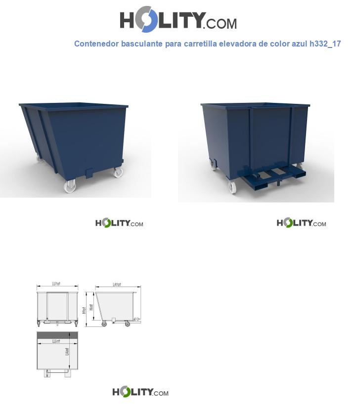 Contenedor basculante para carretilla elevadora de color azul h332_17