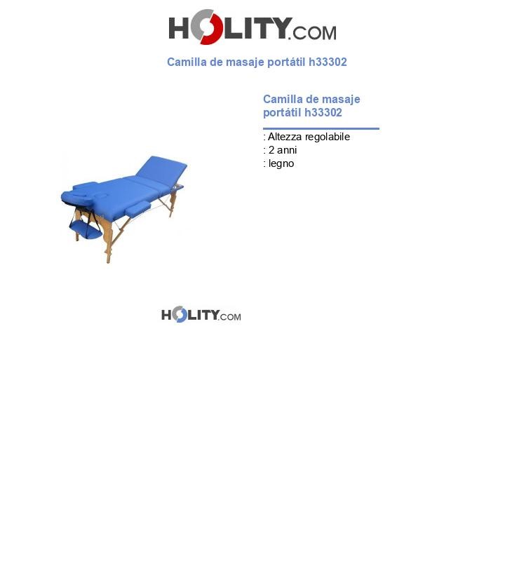 Camilla de masaje portátil h33302