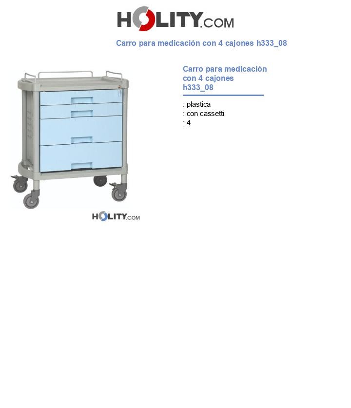Carro para medicación con 4 cajones h333_08