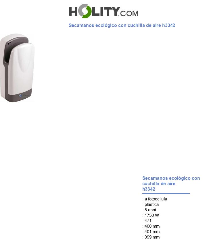 Secamanos ecológico con cuchilla de aire h3342