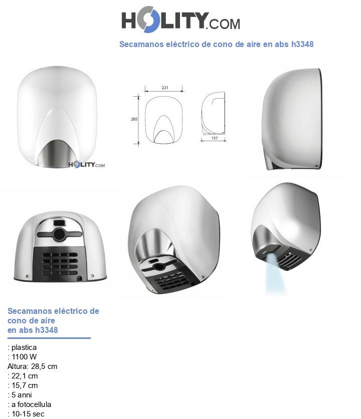 Secamanos eléctrico de cono de aire en abs h3348