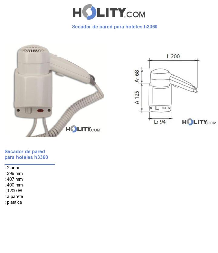 Secador de pared para hoteles h3360