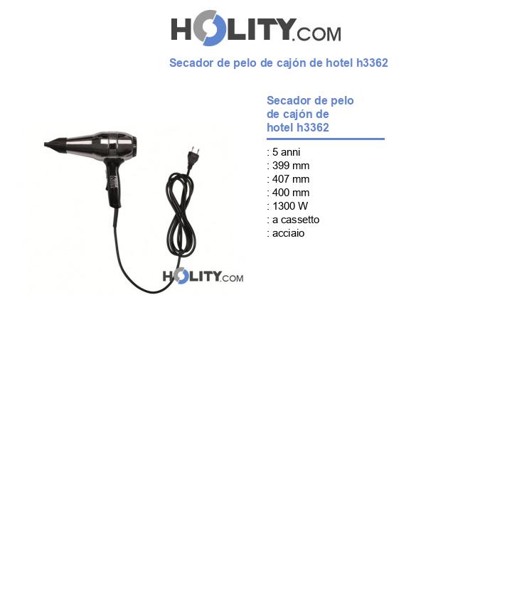 Secador de pelo de cajón de hotel h3362