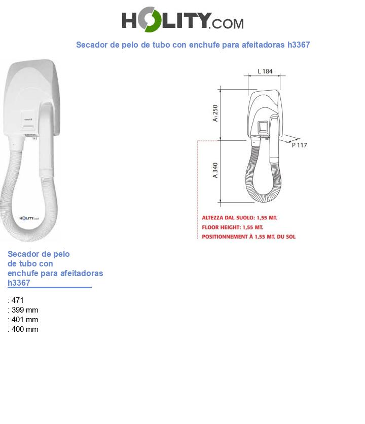 Secador de pelo de tubo con enchufe para afeitadoras h3367