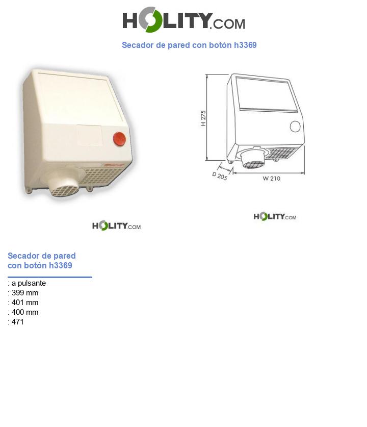 Secador de pared con botón h3369