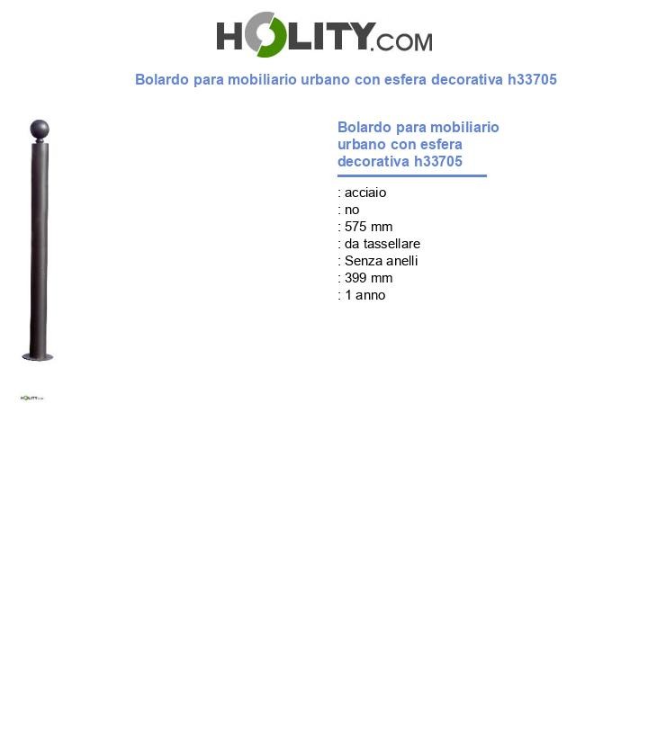 Bolardo para mobiliario urbano con esfera decorativa h33705