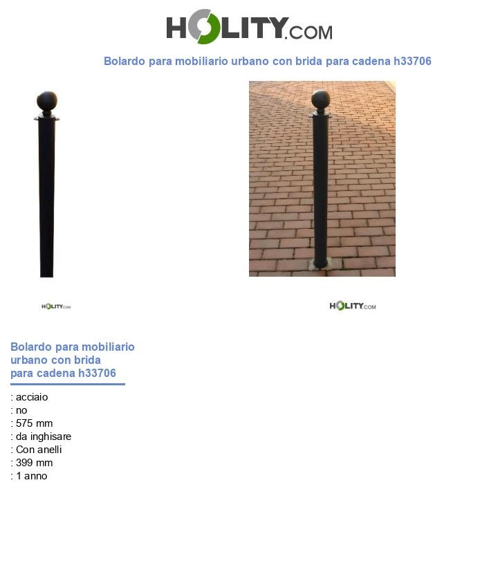 Bolardo para mobiliario urbano con brida para cadena h33706