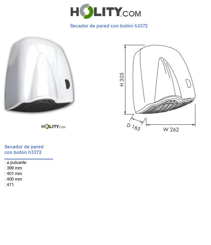 Secador de pared con botón h3372