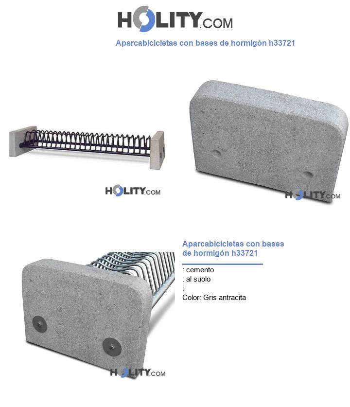 Aparcabicicletas con bases de hormigón h33721