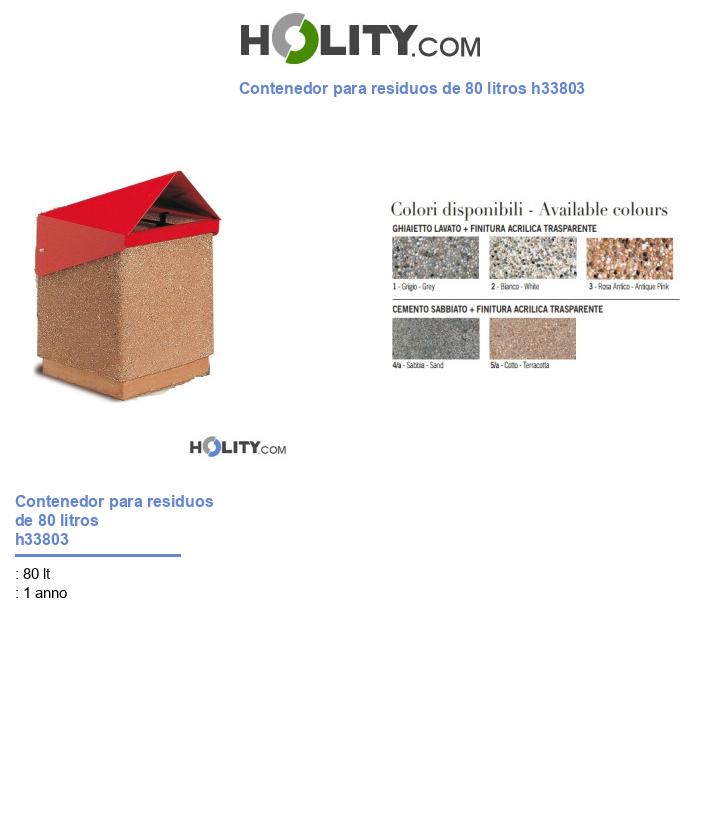 Contenedor para residuos de 80 litros h33803