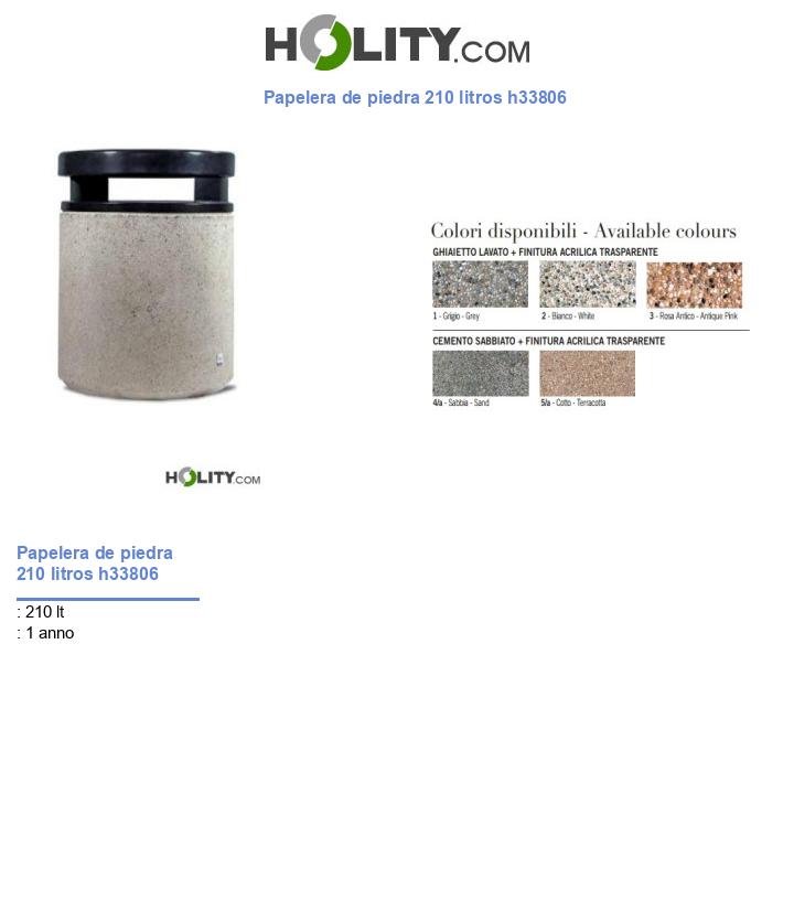 Papelera de piedra 210 litros h33806