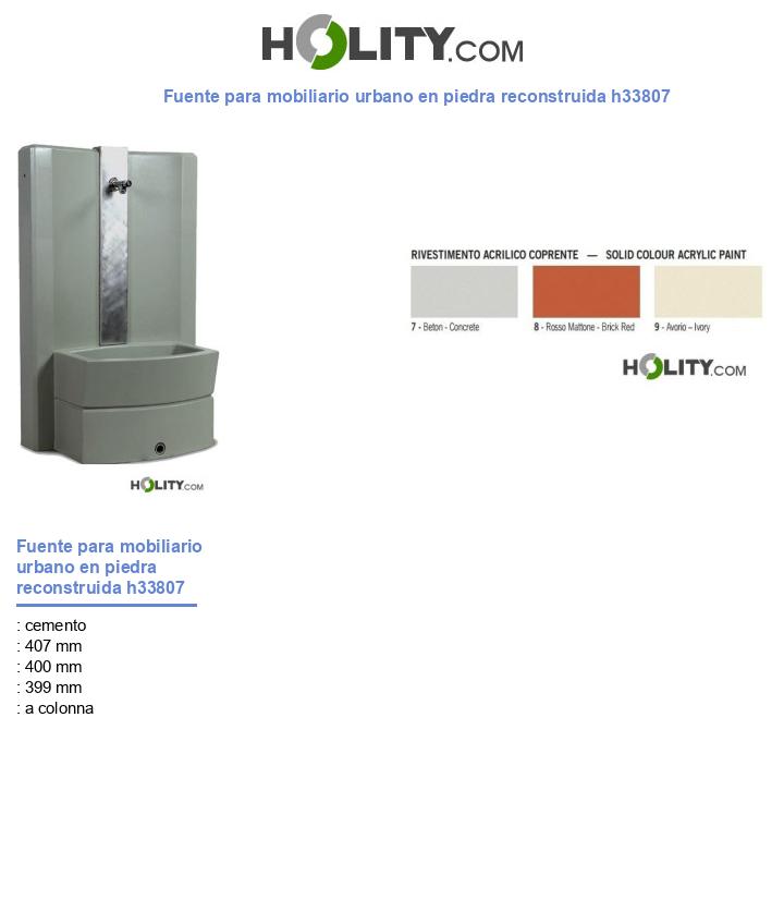 Fuente para mobiliario urbano en piedra reconstruida h33807