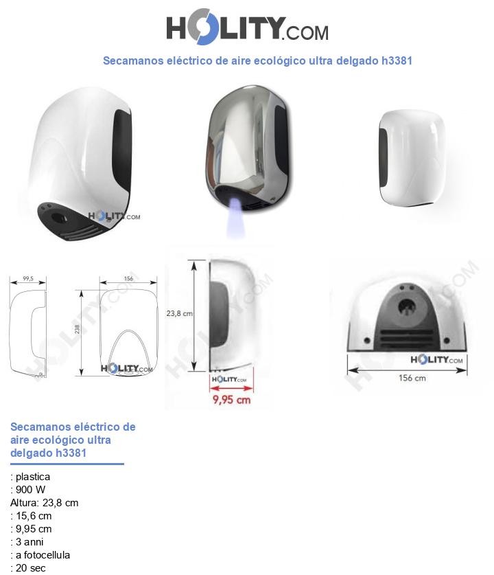 Secamanos eléctrico de aire ecológico ultra delgado h3381