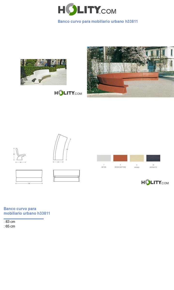 Banco curvo para mobiliario urbano h33811