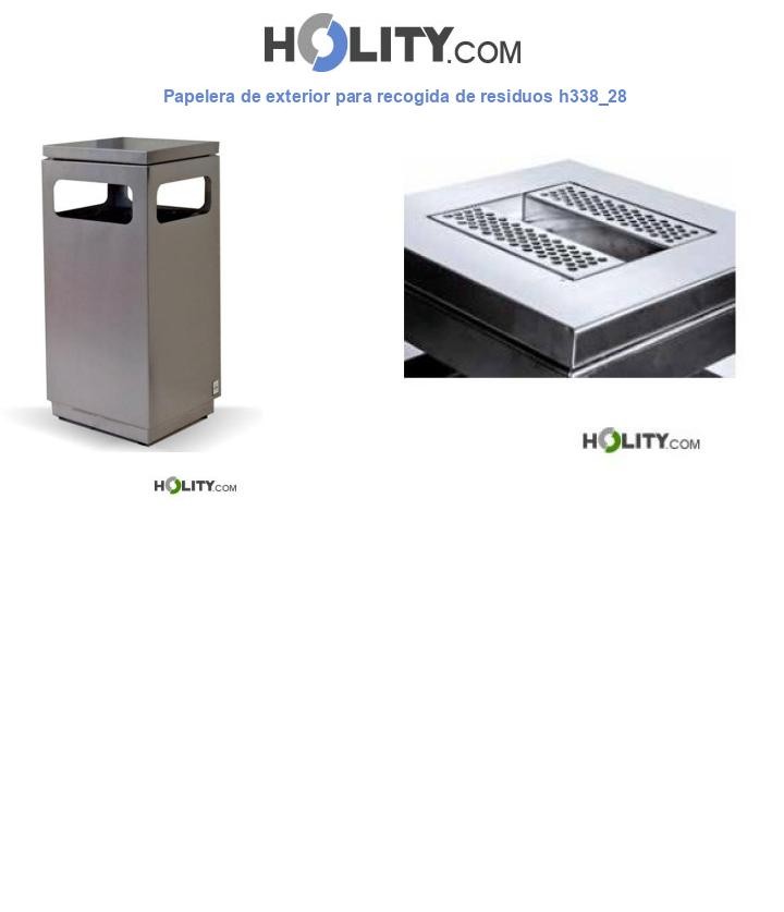 Papelera de exterior para recogida de residuos h338_28