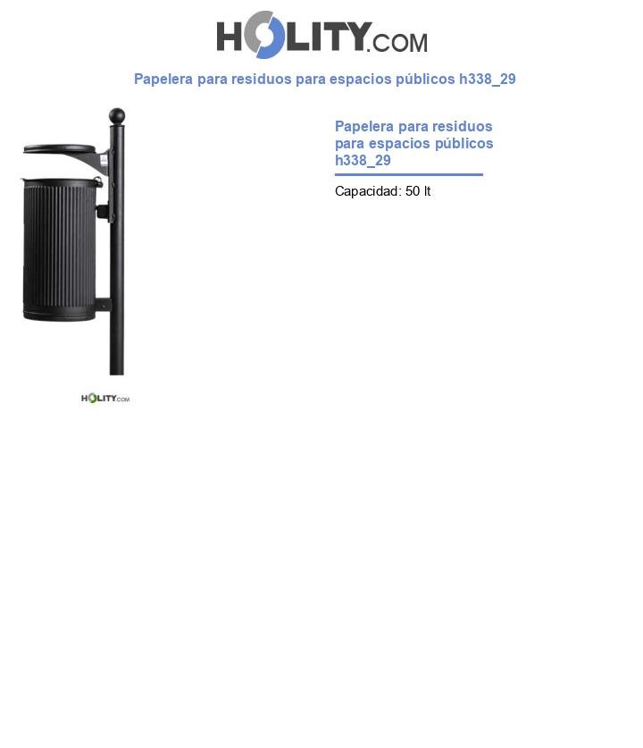 Papelera para residuos para espacios públicos h338_29