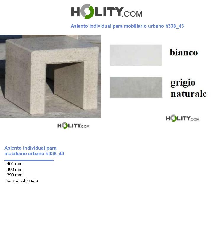 Asiento individual para mobiliario urbano h338_43