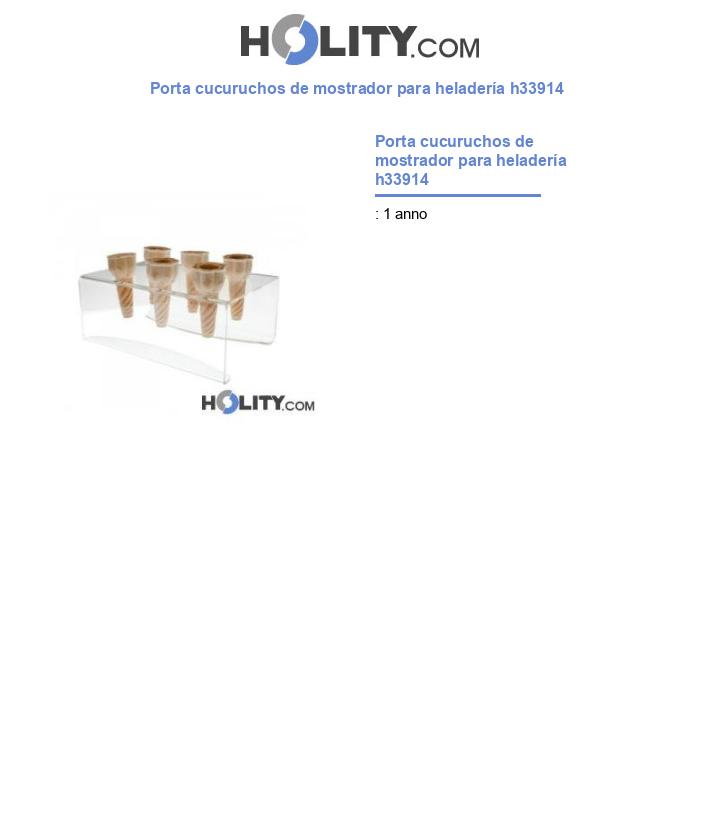 Porta cucuruchos de mostrador para heladería h33914