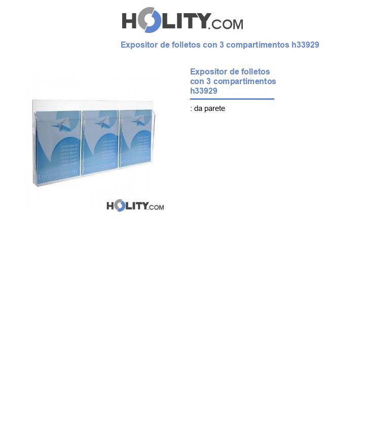 Expositor de folletos con 3 compartimentos h33929