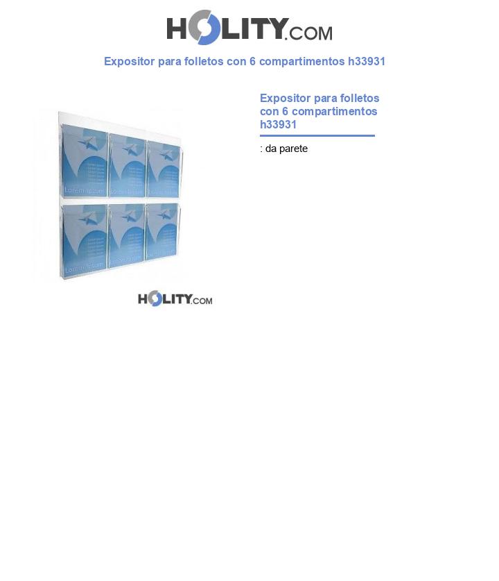 Expositor para folletos con 6 compartimentos h33931