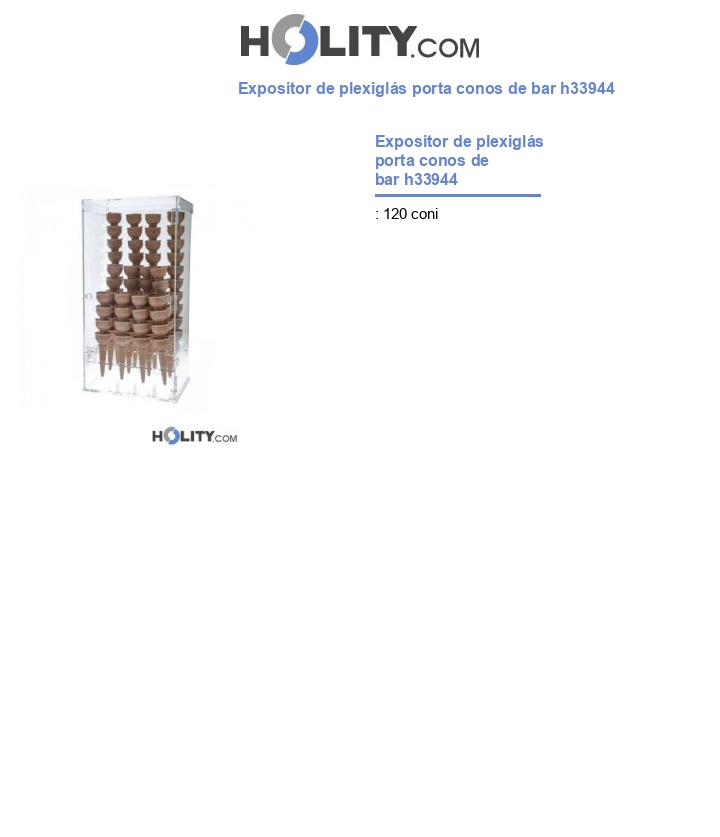 Expositor de plexiglás porta conos de bar h33944
