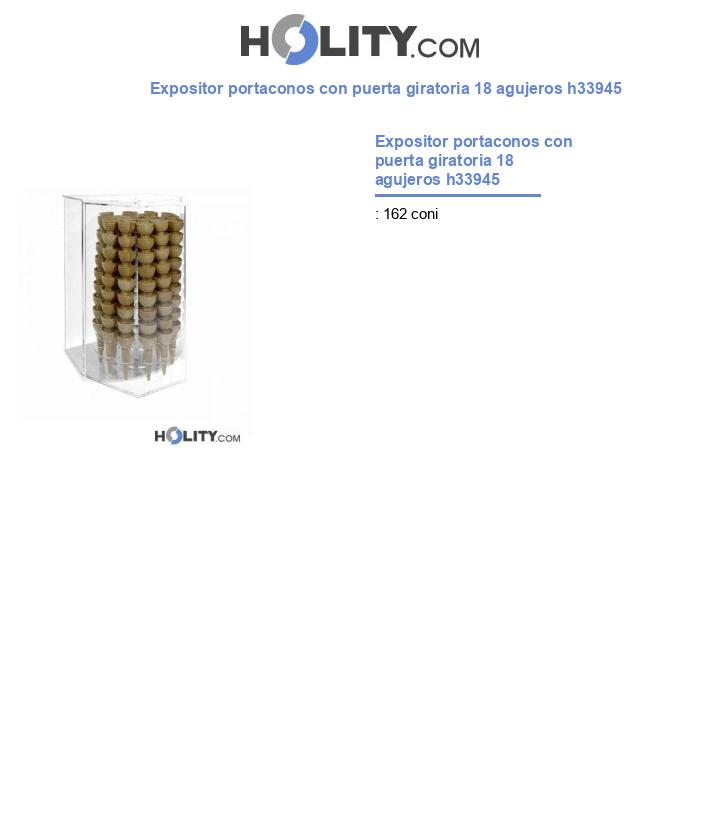 Expositor portaconos con puerta giratoria 18 agujeros h33945