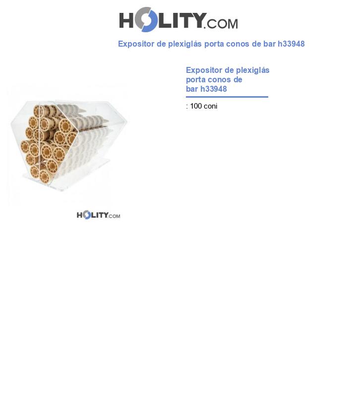Expositor de plexiglás porta conos de bar h33948