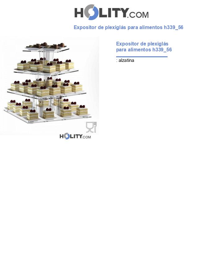 Expositor de plexiglás para alimentos h339_56