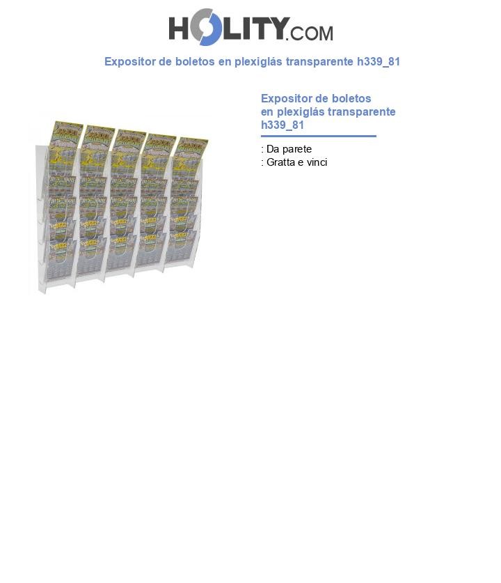 Expositor de boletos en plexiglás transparente h339_81