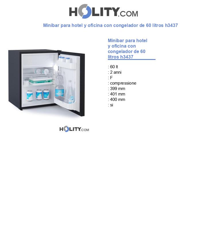 Minibar para hotel y oficina con congelador de 60 litros h3437