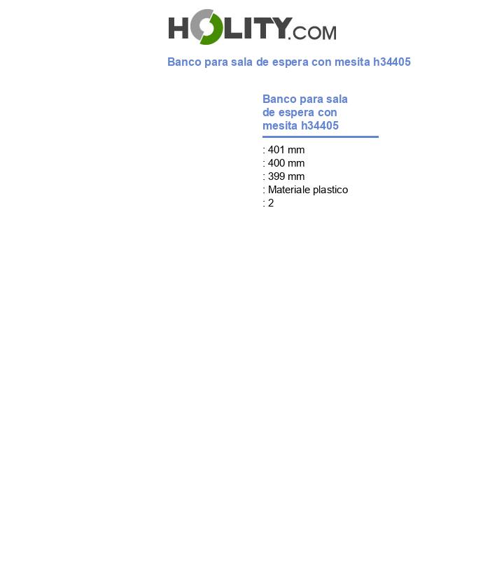 Banco para sala de espera con mesita h34405