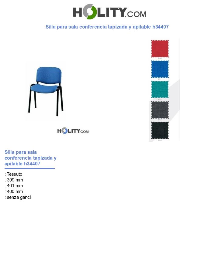 Silla para sala conferencia tapizada y apilable h34407