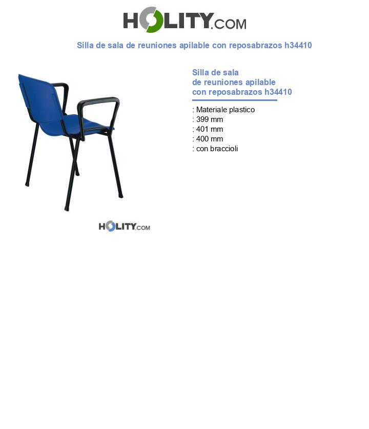Silla de sala de reuniones apilable con reposabrazos h34410