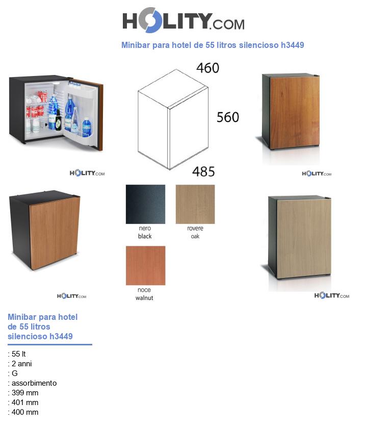 Minibar para hotel de 55 litros silencioso h3449